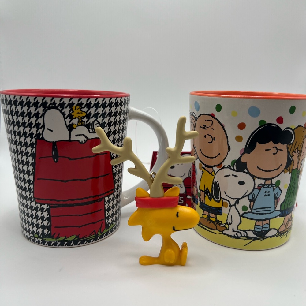 2 Mugs & 1 Ornament Peanuts Bundle Woodstock Snoopy Charlie Brown Lucy NWT
